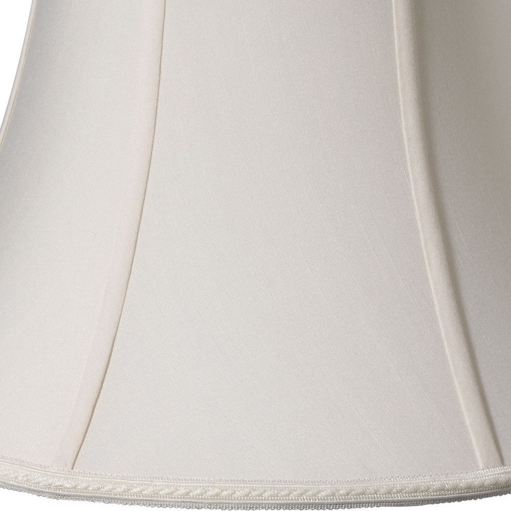 HomeRoots 16" Slanted Bell Paperback Shantung Lampshade in Cream Finish