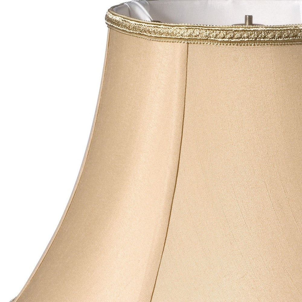 HomeRoots 16" Slanted Bell Paperback Shantung Lampshade in Vintage Gold Finish