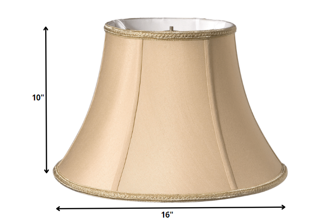 HomeRoots 16" Slanted Bell Paperback Shantung Lampshade in Vintage Gold Finish