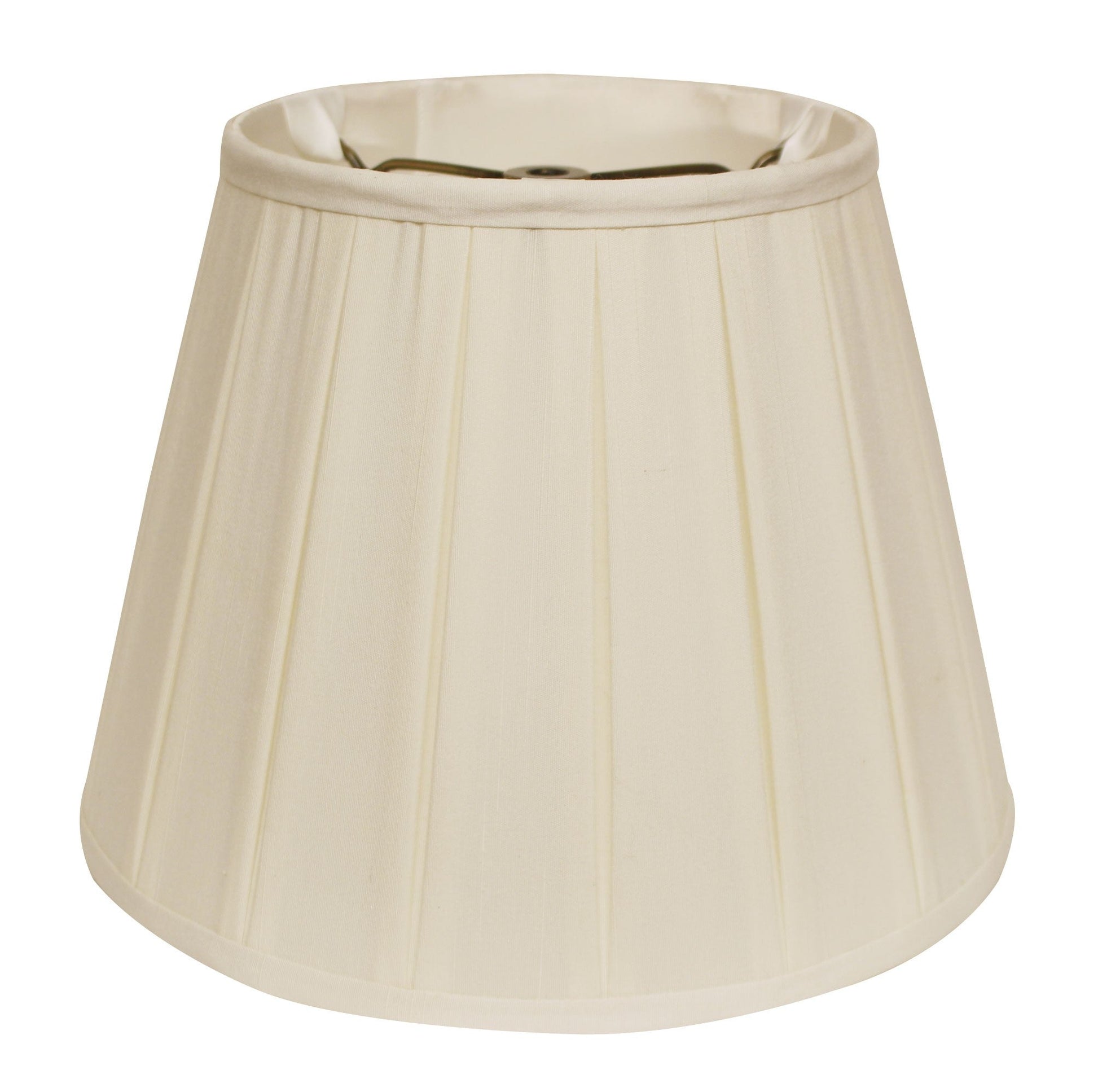 HomeRoots 16" Slanted Crimped Box Shantung Lampshade in Ivory Finish