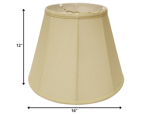 HomeRoots 16" Slanted Empire Monay Shantung Lampshade in Antique White Finish