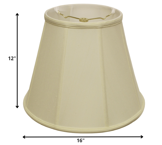 HomeRoots 16" Slanted Empire Monay Shantung Lampshade in Ivory Finish