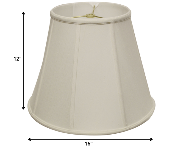 HomeRoots 16" Slanted Empire Monay Shantung Lampshade in White Finish