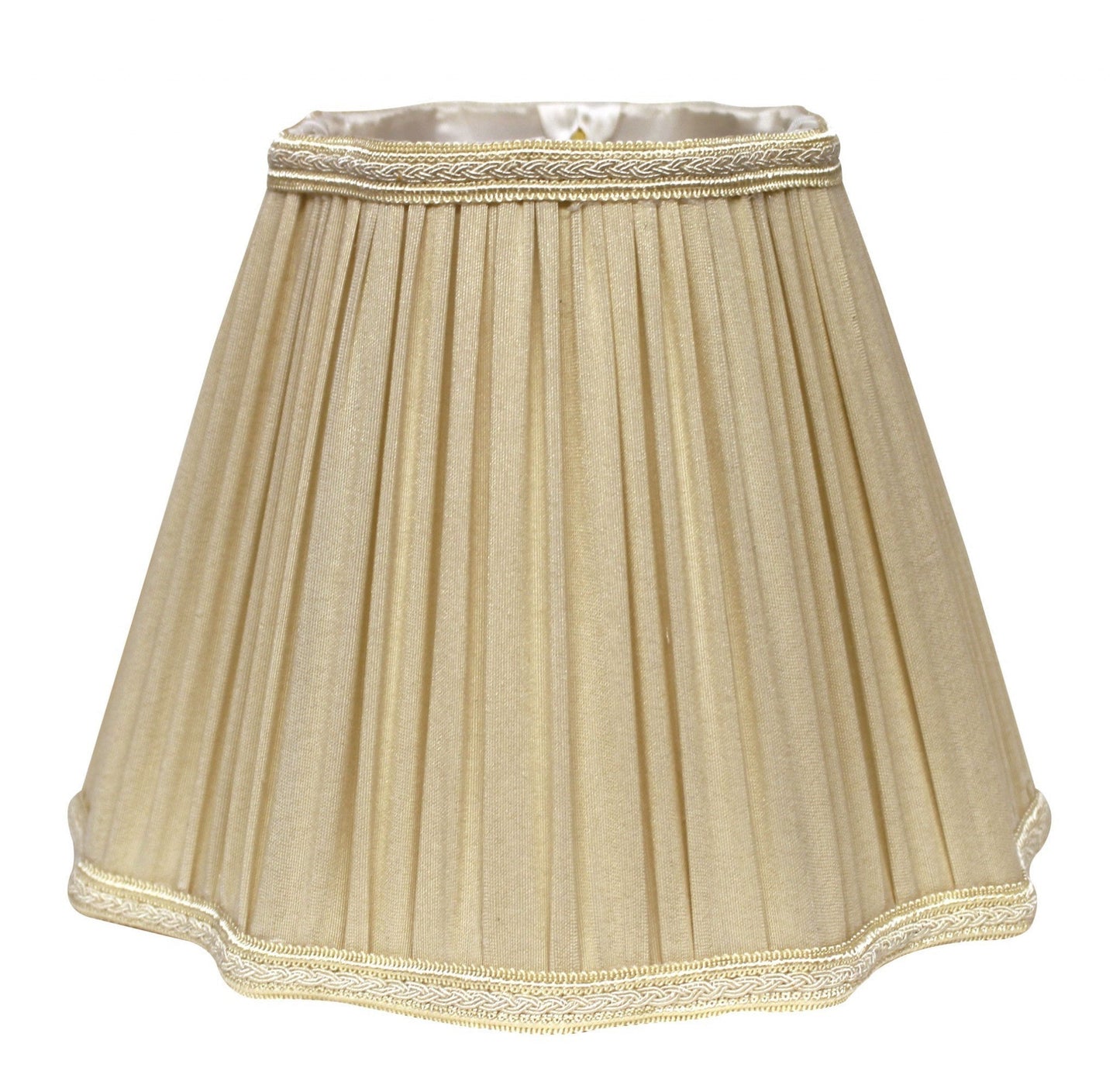 HomeRoots 16" Slanted Fancy Square Shantung Lampshade in Pearl Grey Finish