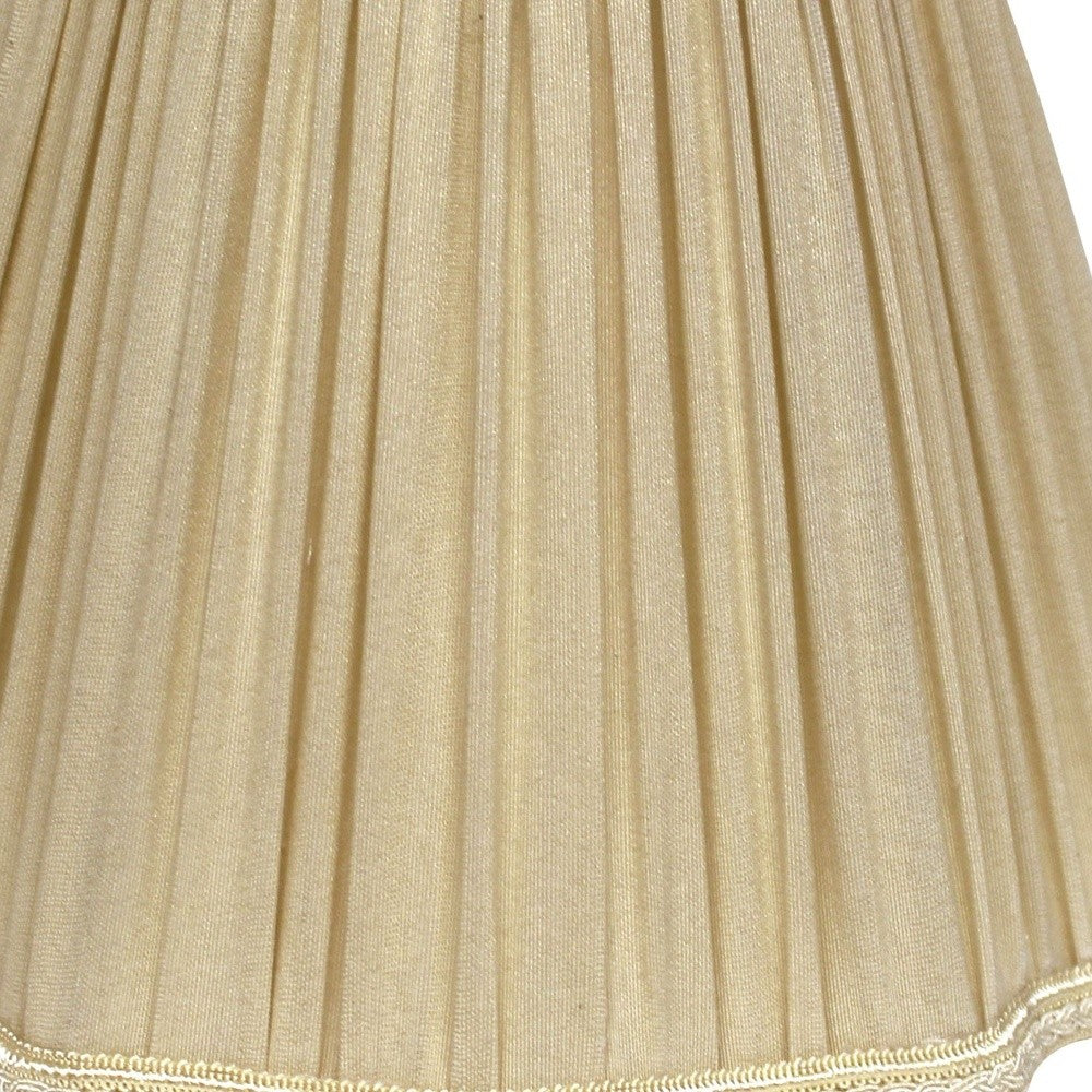 HomeRoots 16" Slanted Fancy Square Shantung Lampshade in Pearl Grey Finish