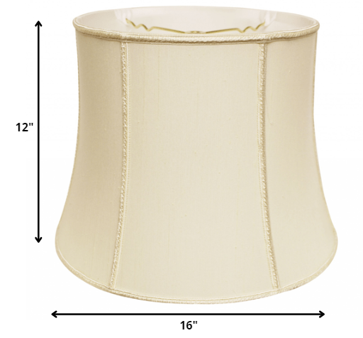 HomeRoots 16" Slanted Girdle Shantung Lampshade in Ivory Finish