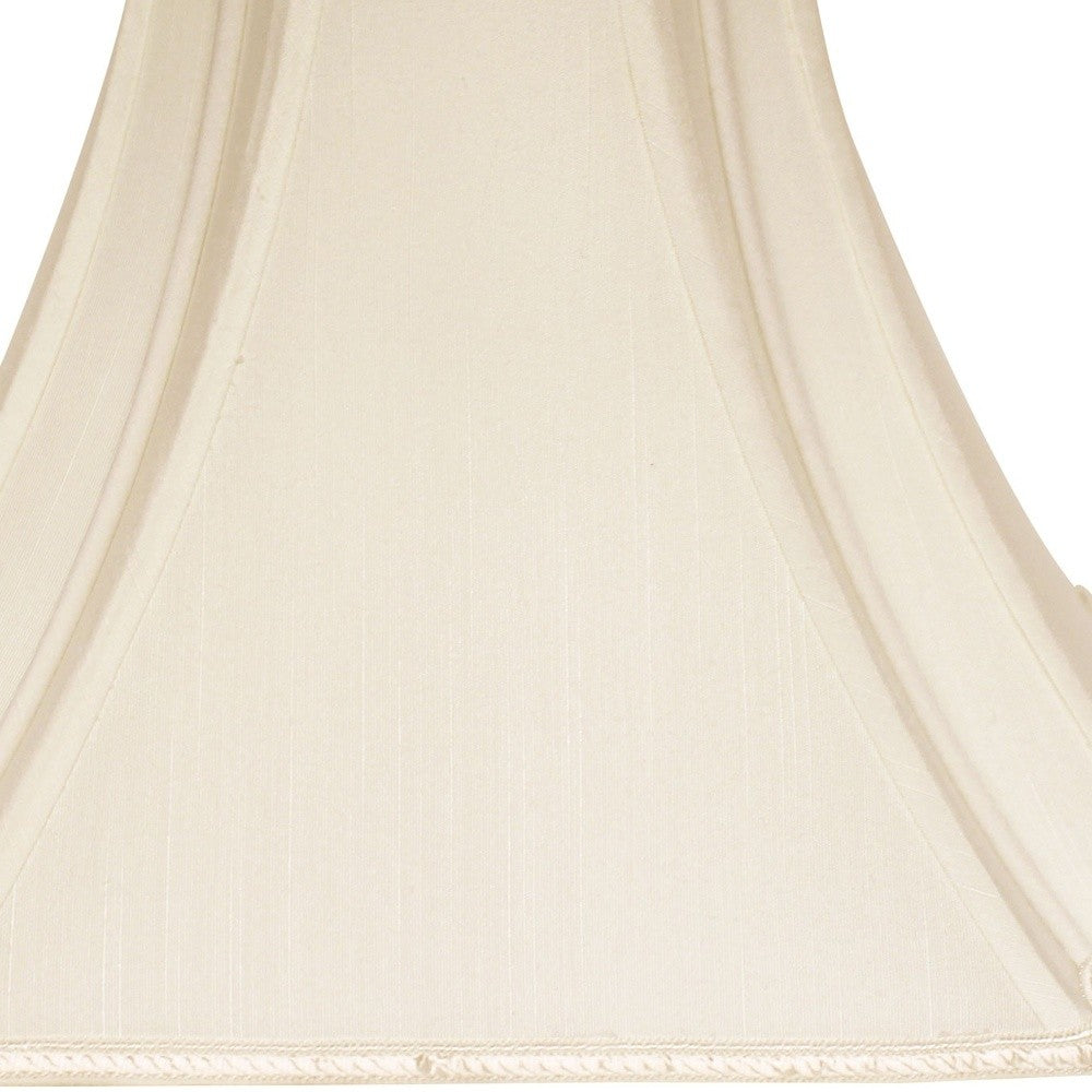 HomeRoots 16" Slanted Notch Square Shantung Lampshade in Ivory Finish