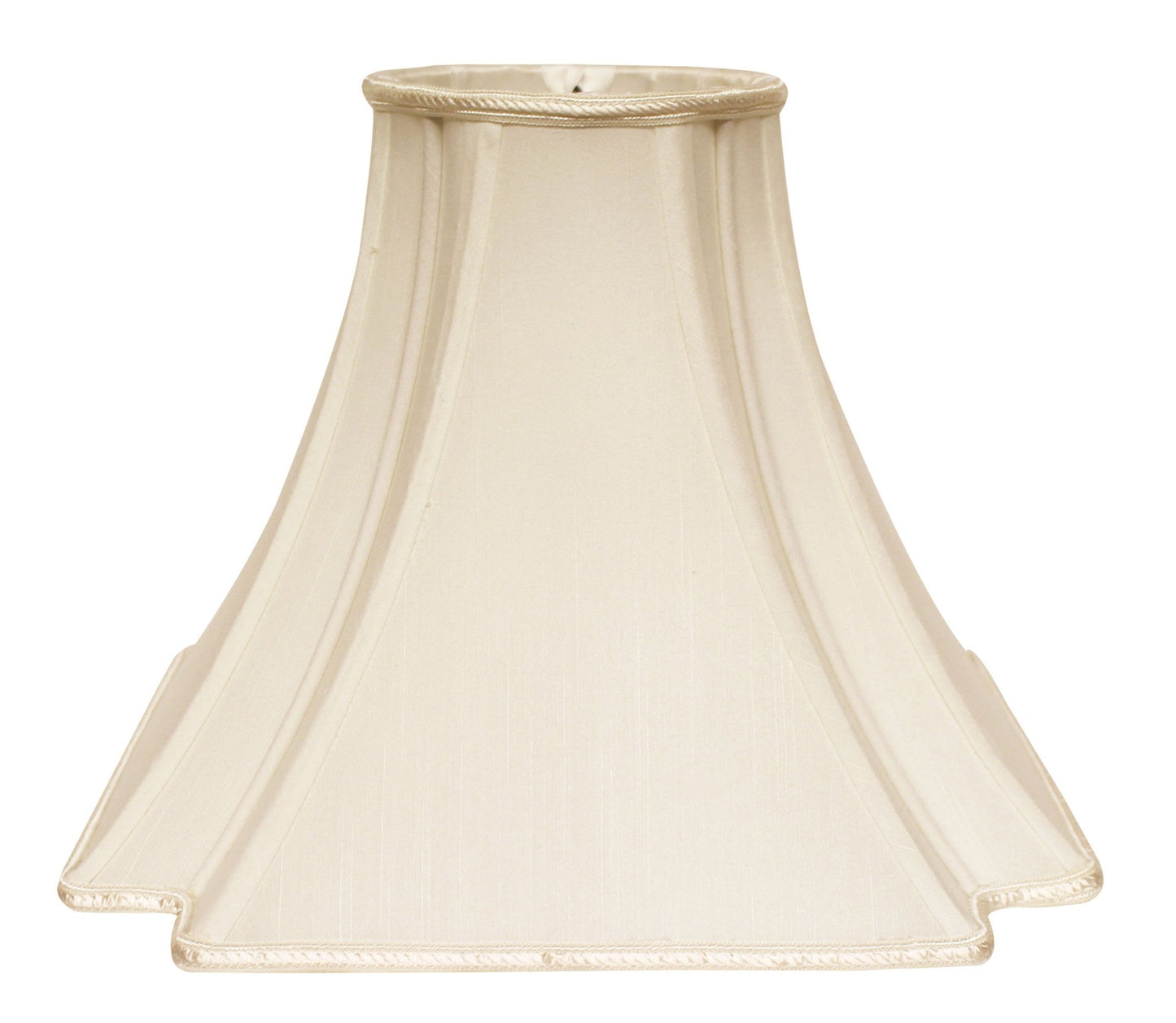 HomeRoots 16" Slanted Notch Square Shantung Lampshade in Ivory Finish