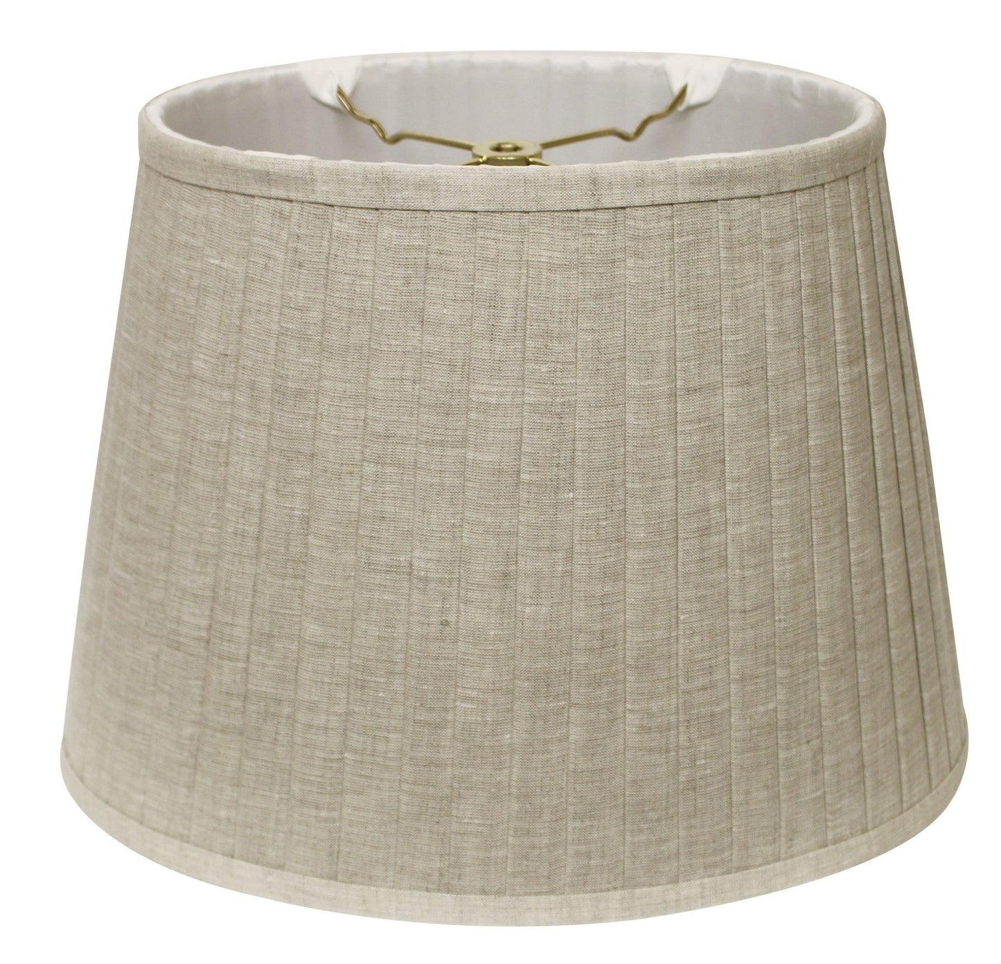 HomeRoots 16" Slanted Oval Paperback Linen Lampshade in Cream Finish