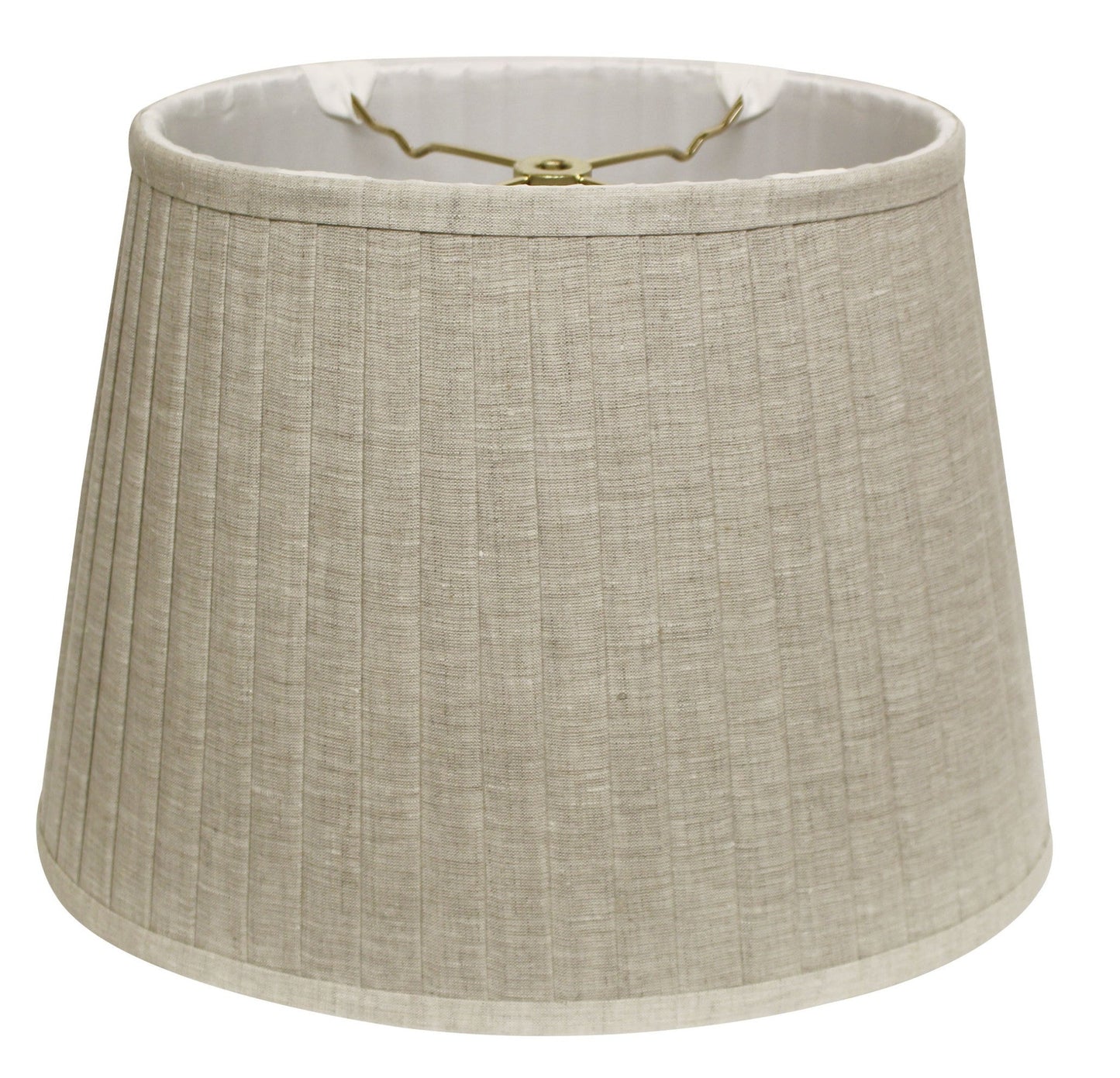 HomeRoots 16" Slanted Oval Paperback Linen Lampshade in Cream Finish