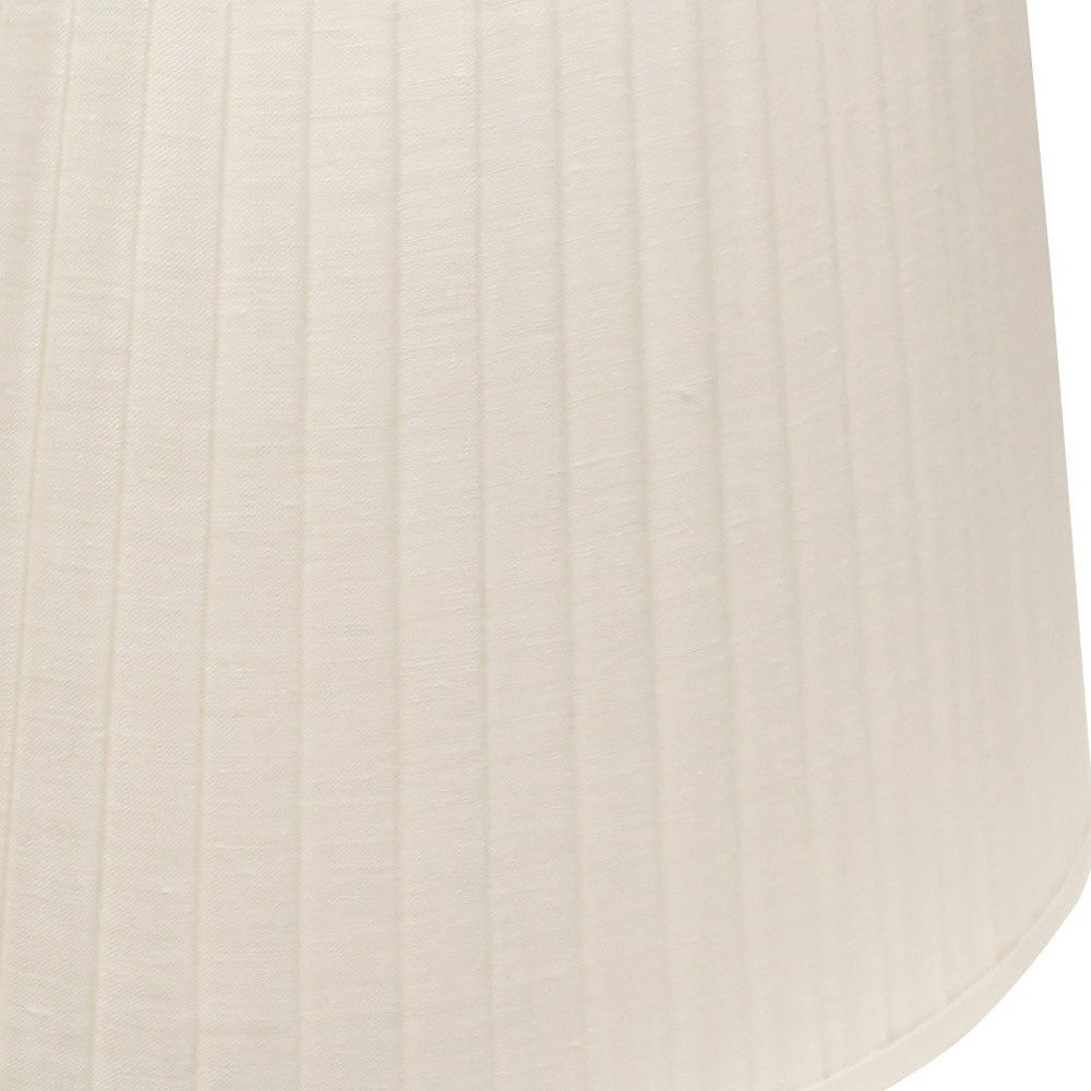HomeRoots 16" Slanted Oval Paperback Linen Lampshade in White Finish
