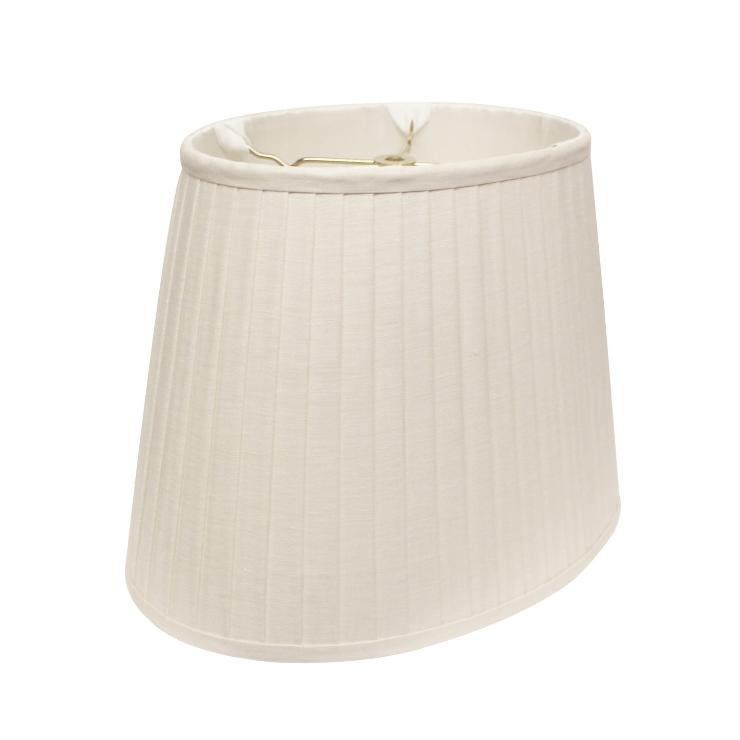 HomeRoots 16" Slanted Oval Paperback Linen Lampshade in White Finish