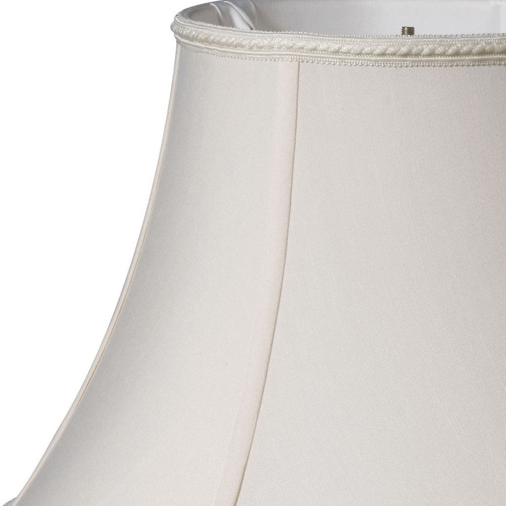 HomeRoots 16" Slanted Oval Paperback Shantung Lampshade in Cream Finish