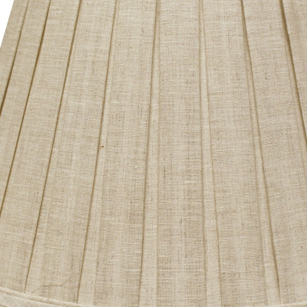 HomeRoots 16" Slanted Paperback Linen Lampshade With Box Pleat in Cream Finish