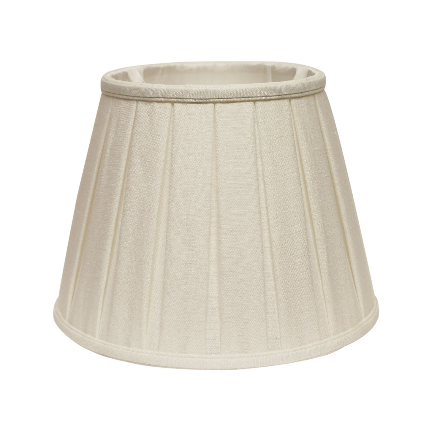 HomeRoots 16" Slanted Paperback Linen Lampshade With Box Pleat in White Finish