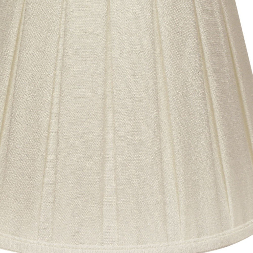 HomeRoots 16" Slanted Paperback Linen Lampshade With Box Pleat in White Finish