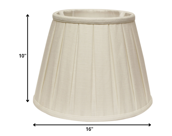 HomeRoots 16" Slanted Paperback Linen Lampshade With Box Pleat in White Finish