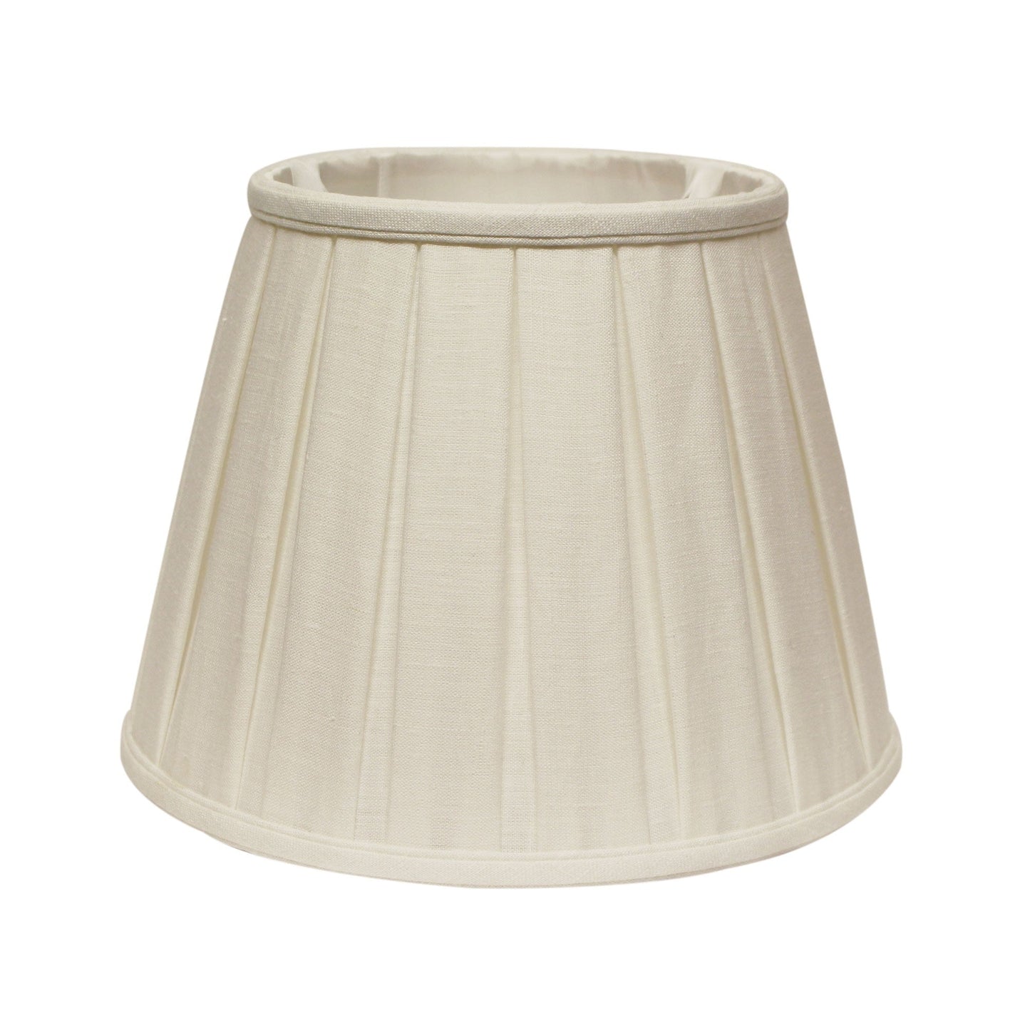 HomeRoots 16" Slanted Paperback Linen Lampshade With Box Pleat in White Finish