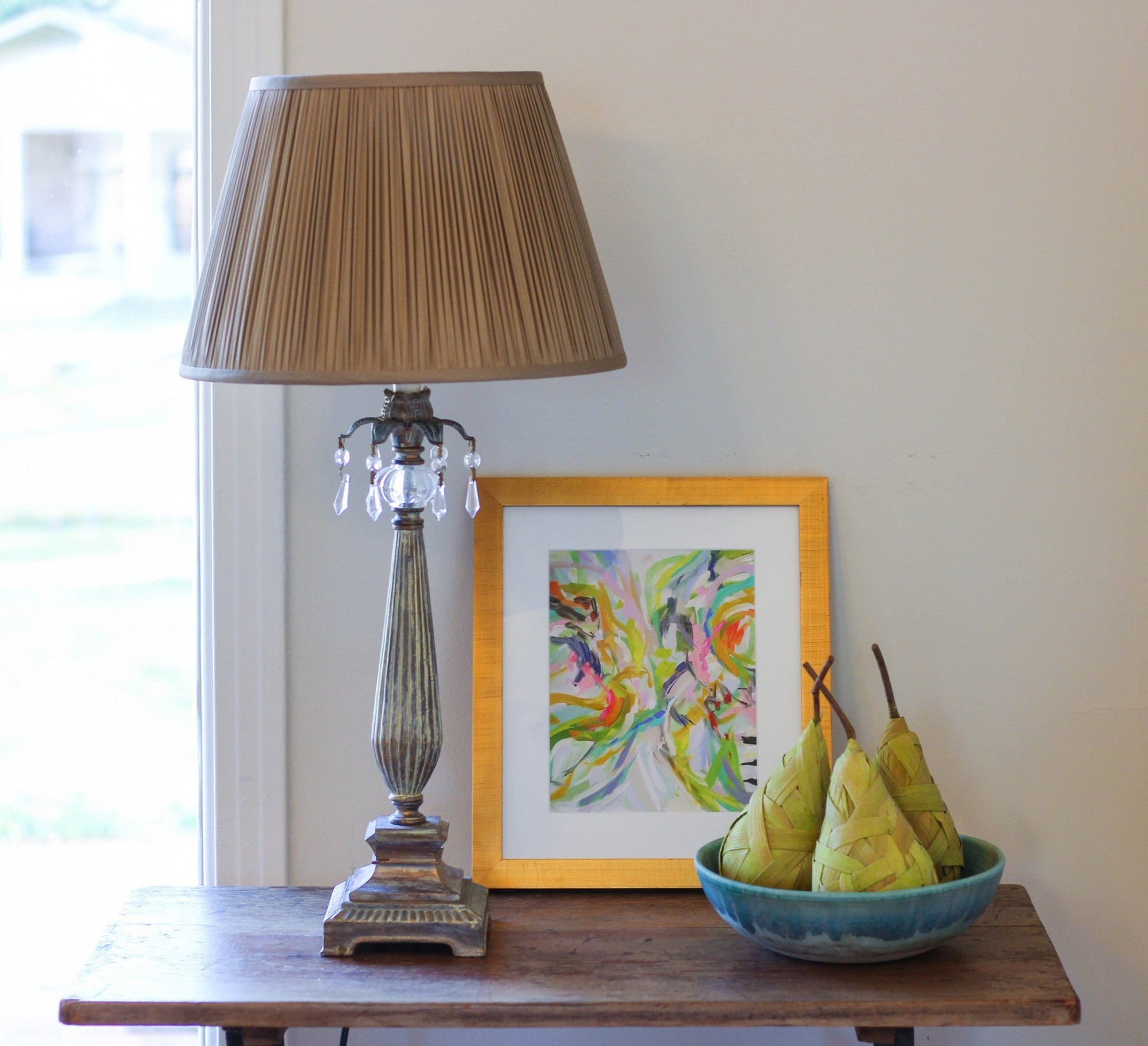 HomeRoots 16" Slanted Paperback Pleated Tafetta Lampshade in Ash Finish
