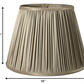 HomeRoots 16" Slanted Paperback Pleated Tafetta Lampshade in Ash Finish