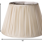 HomeRoots 16" Slanted Paperback Pleated Tafetta Lampshade in Pale Grey Finish