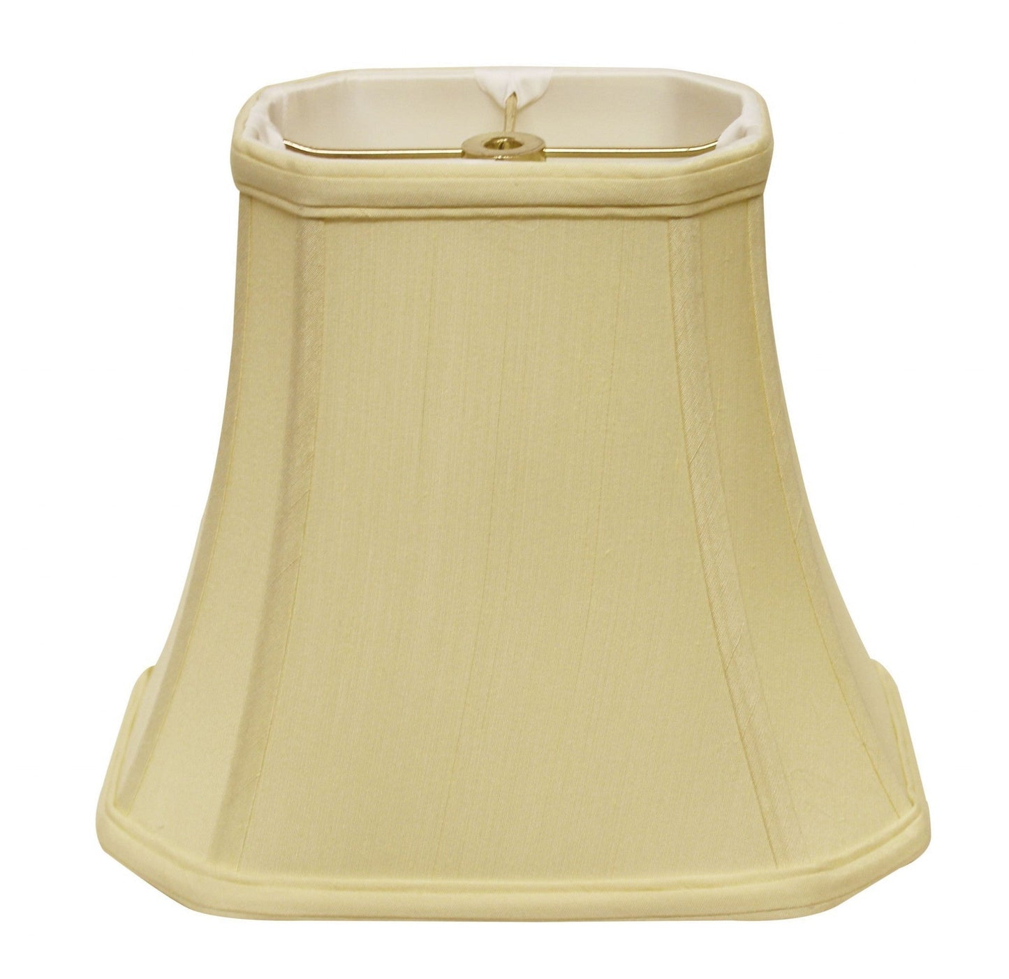 HomeRoots 16" Slanted Rectangle Bell Monay Shantung Lampshade in Antique White Finish