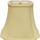 HomeRoots 16" Slanted Rectangle Bell Monay Shantung Lampshade in Antique White Finish