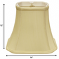HomeRoots 16" Slanted Rectangle Bell Monay Shantung Lampshade in Antique White Finish