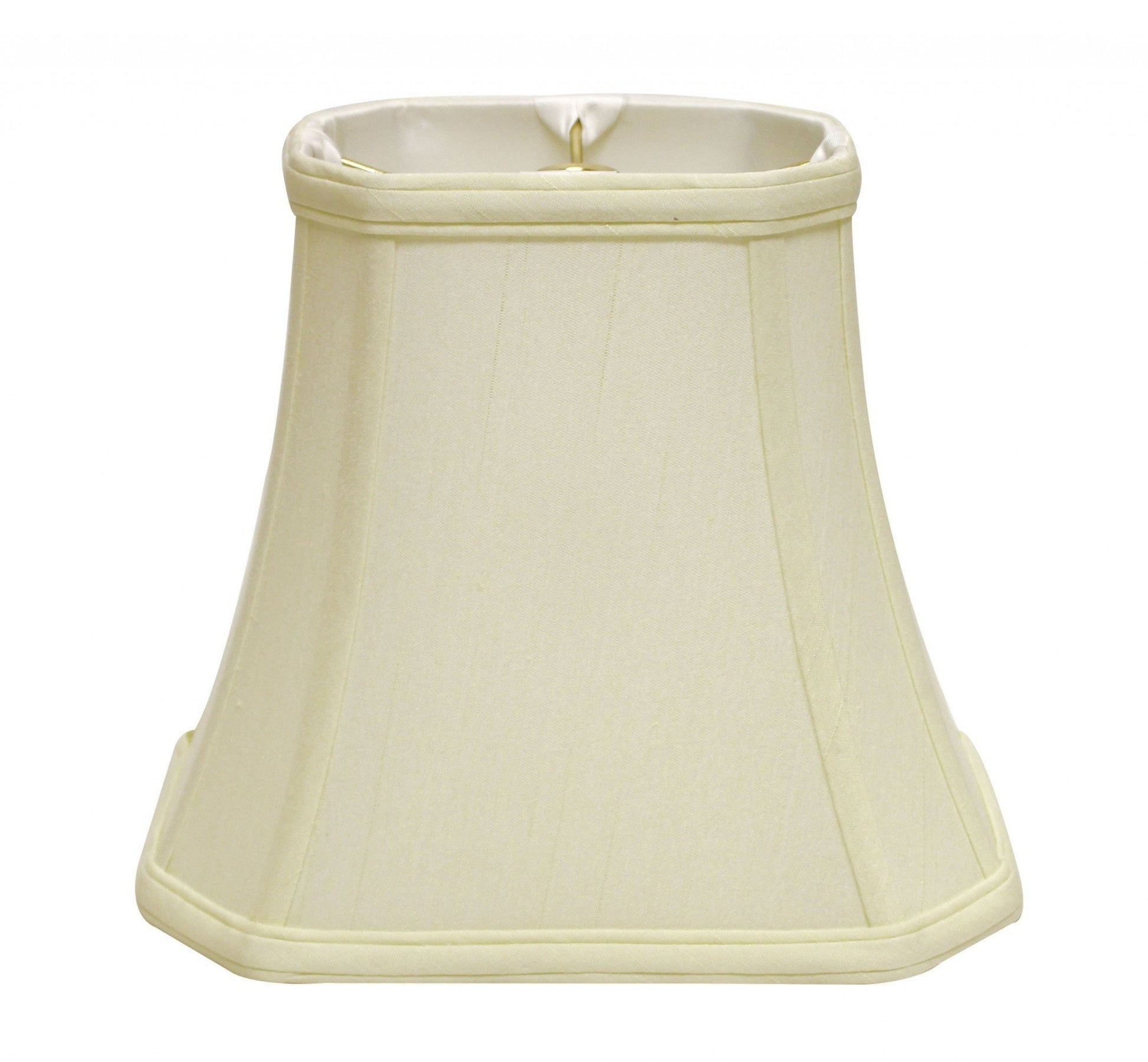 HomeRoots 16" Slanted Rectangle Bell Monay Shantung Lampshade in Ivory Finish