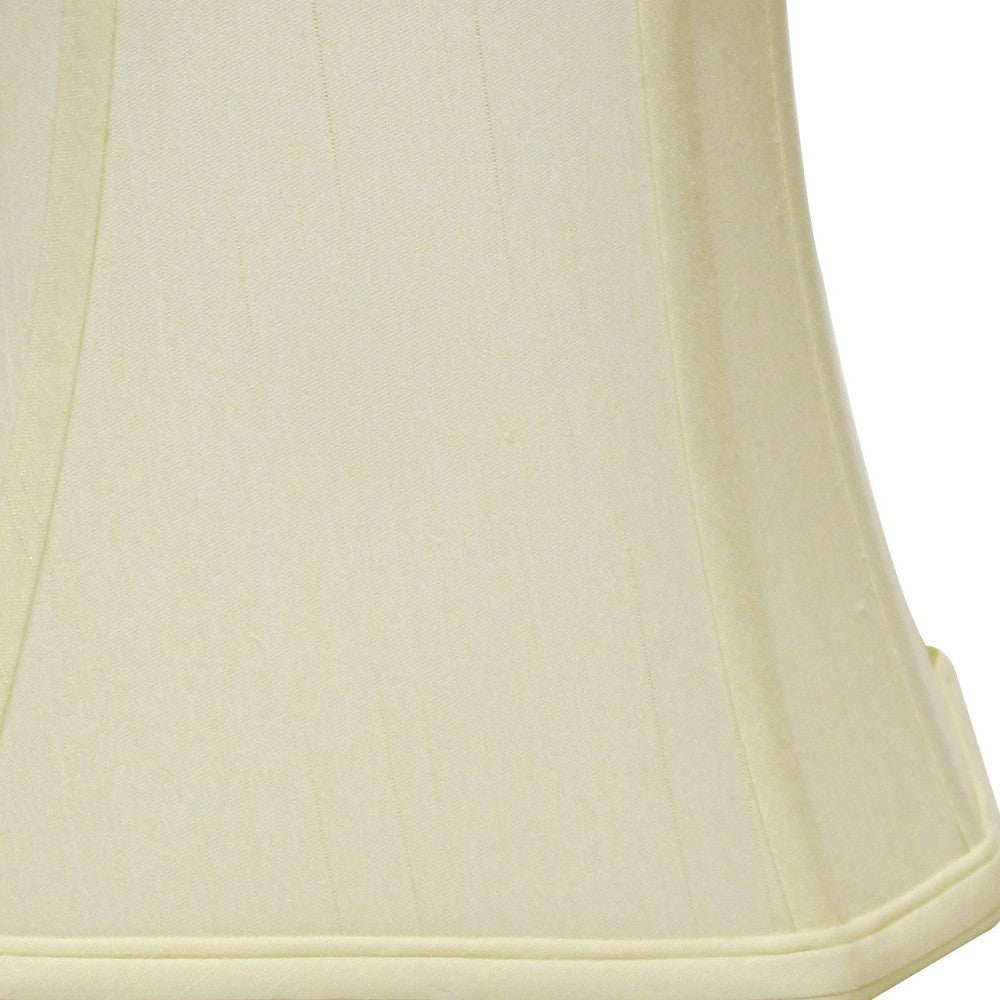 HomeRoots 16" Slanted Rectangle Bell Monay Shantung Lampshade in Ivory Finish