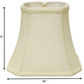 HomeRoots 16" Slanted Rectangle Bell Monay Shantung Lampshade in Ivory Finish