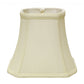 HomeRoots 16" Slanted Rectangle Bell Monay Shantung Lampshade in Ivory Finish