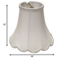 HomeRoots 16" Slanted Scallop Bell Monay Shantung Lampshade in White Finish