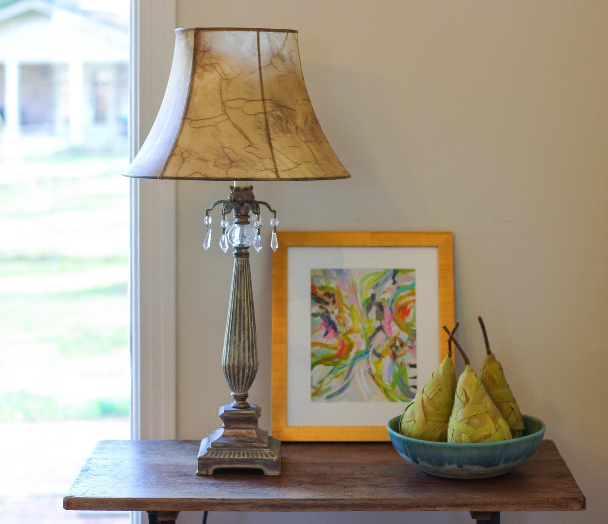 HomeRoots 16" Slanted Softback Lampshade in Antique Parchment Finish
