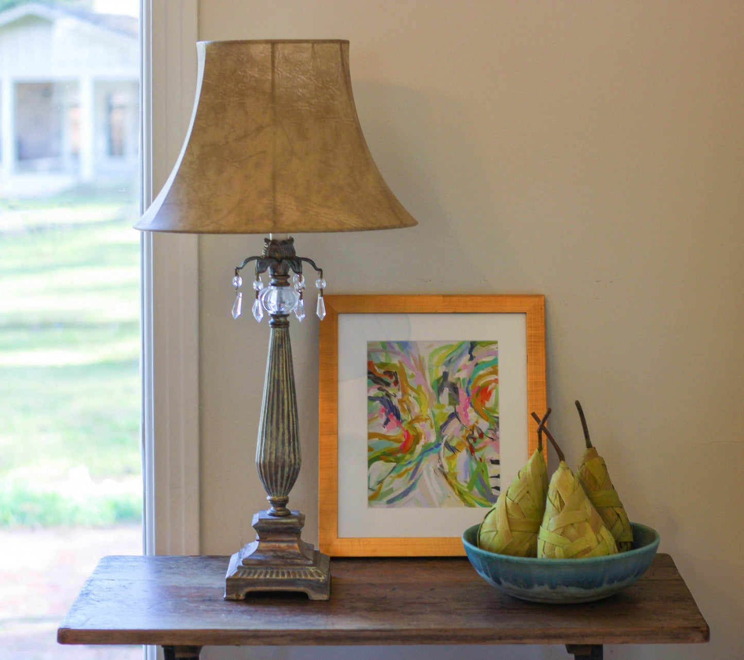 HomeRoots 16" Slanted Softback Parchment Lampshade With Faux Snakeskin Finish