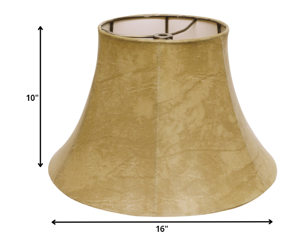 HomeRoots 16" Slanted Softback Parchment Lampshade With Faux Snakeskin Finish