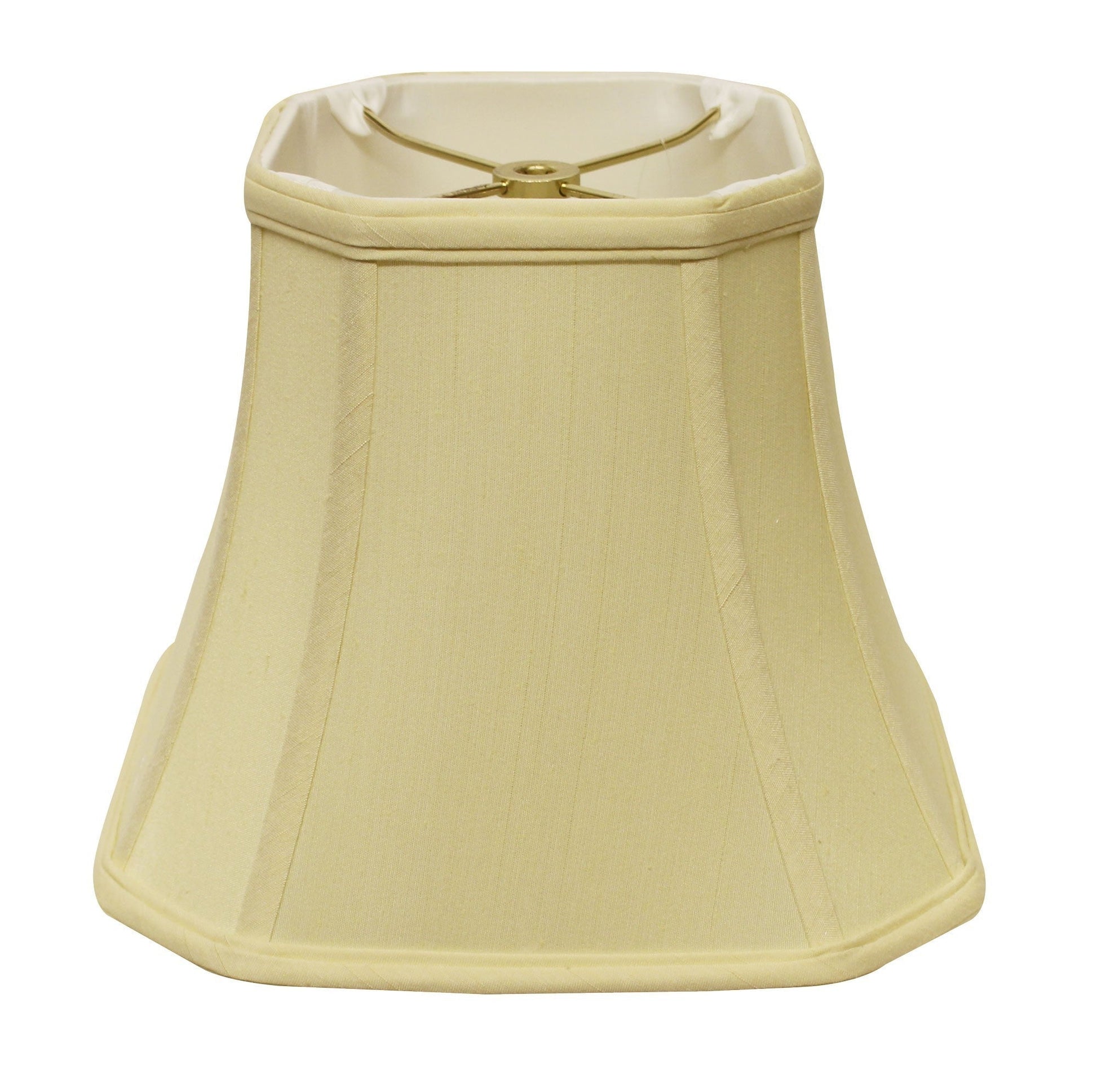HomeRoots 16" Slanted Square Bell Monay Shantung Lampshade in Antique White Finish