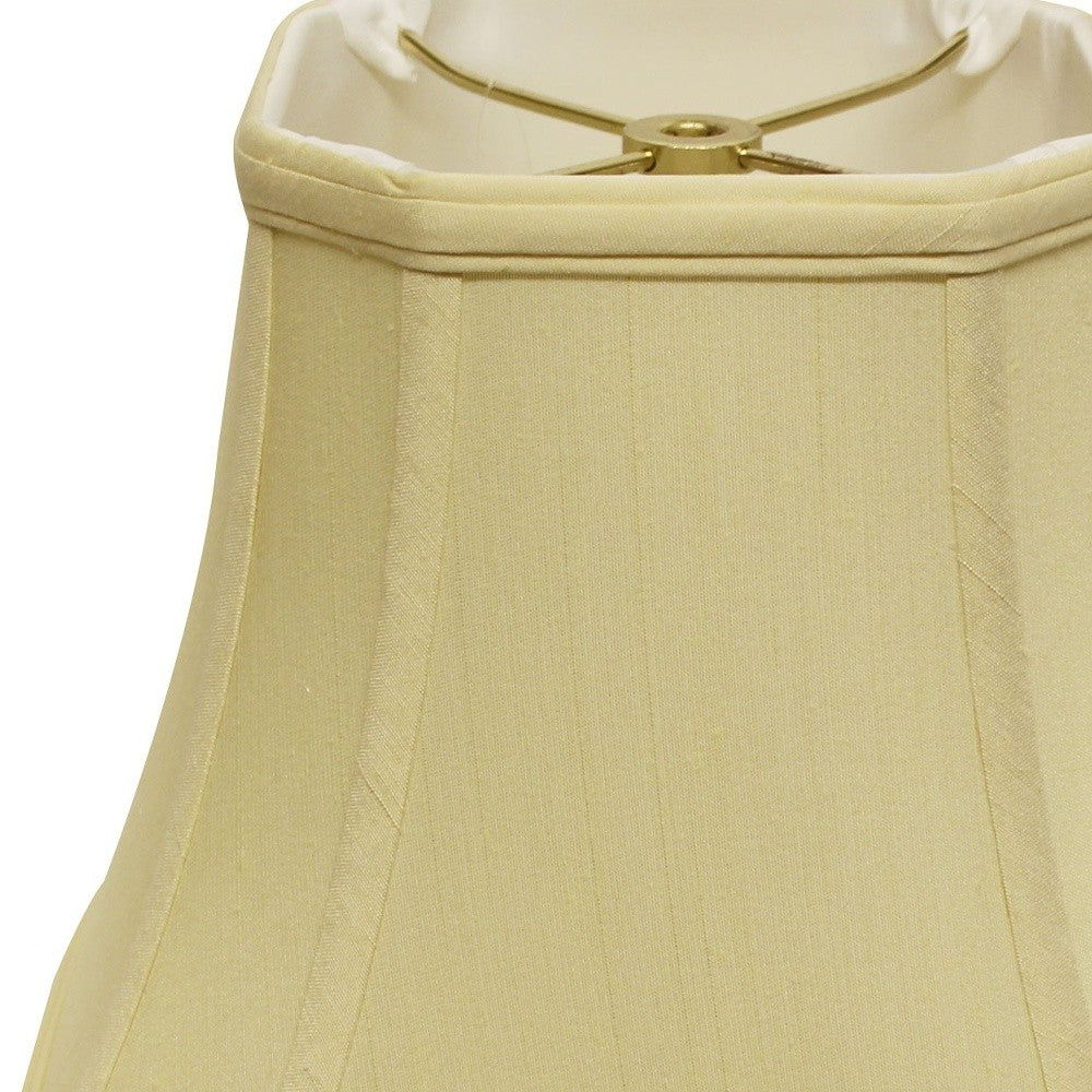 HomeRoots 16" Slanted Square Bell Monay Shantung Lampshade in Antique White Finish