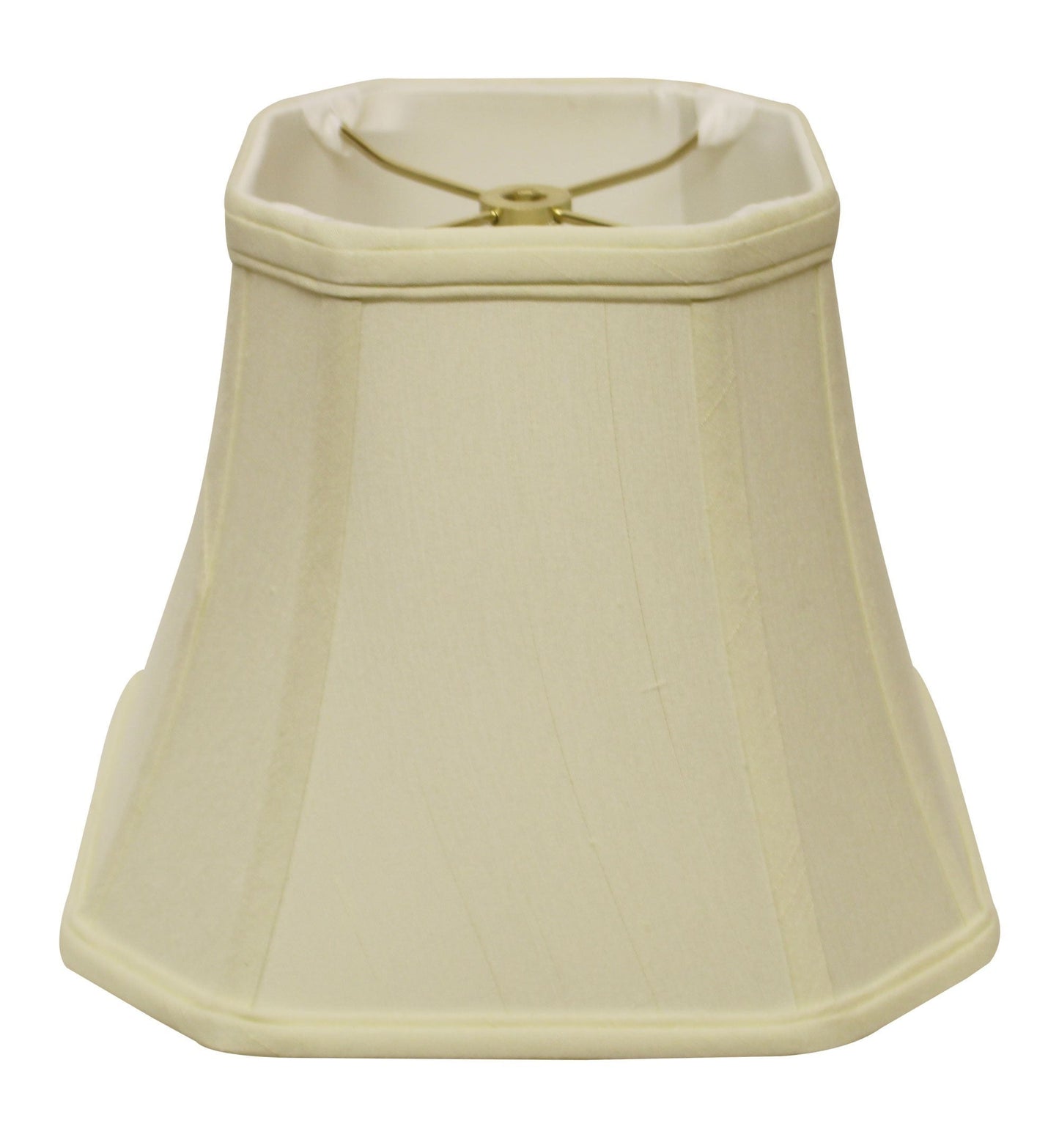 HomeRoots 16" Slanted Square Bell Monay Shantung Lampshade in Ivory Finish