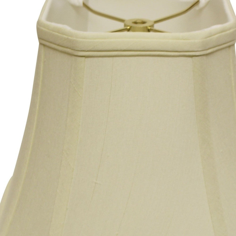 HomeRoots 16" Slanted Square Bell Monay Shantung Lampshade in Ivory Finish
