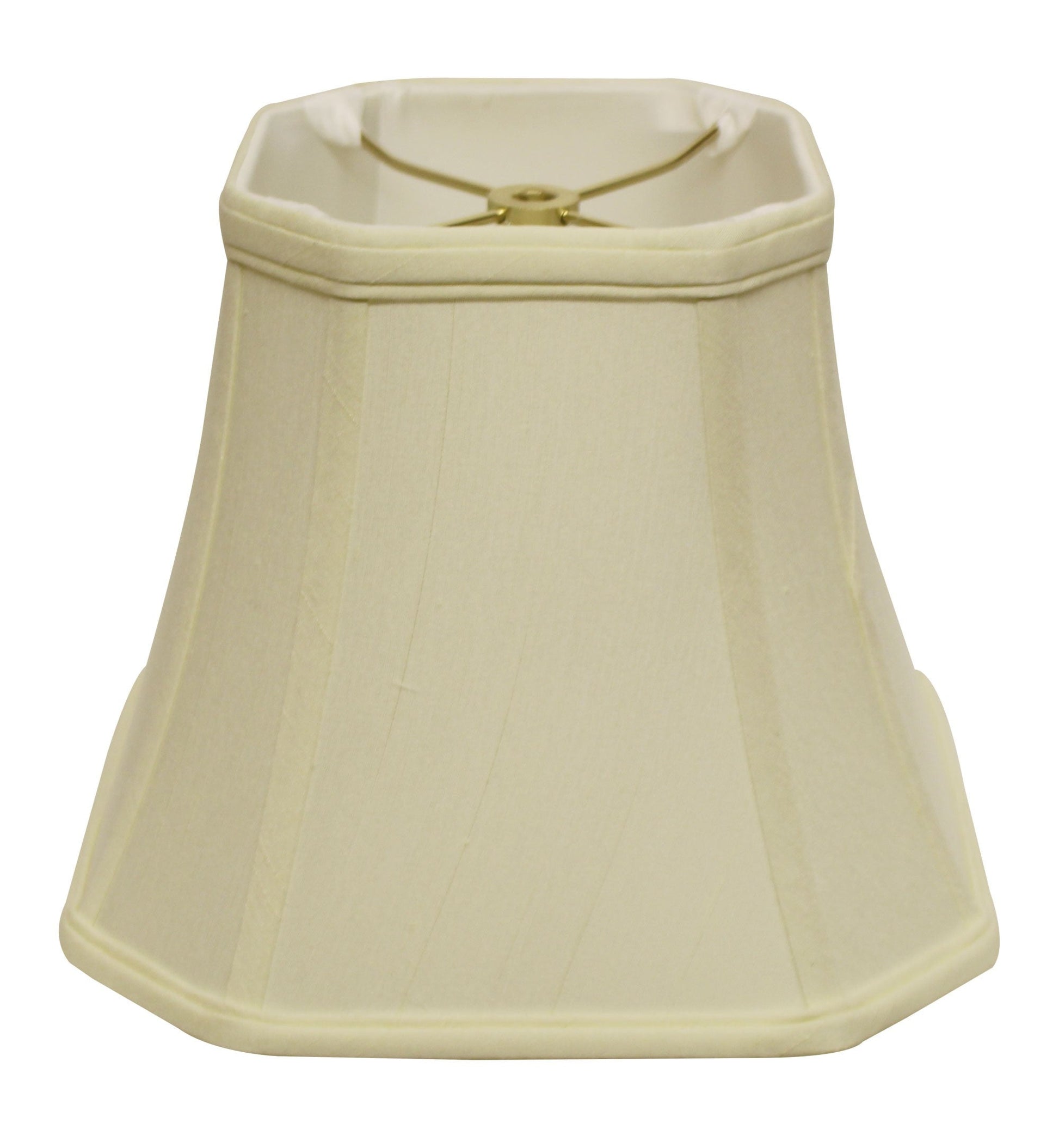 HomeRoots 16" Slanted Square Bell Monay Shantung Lampshade in Ivory Finish
