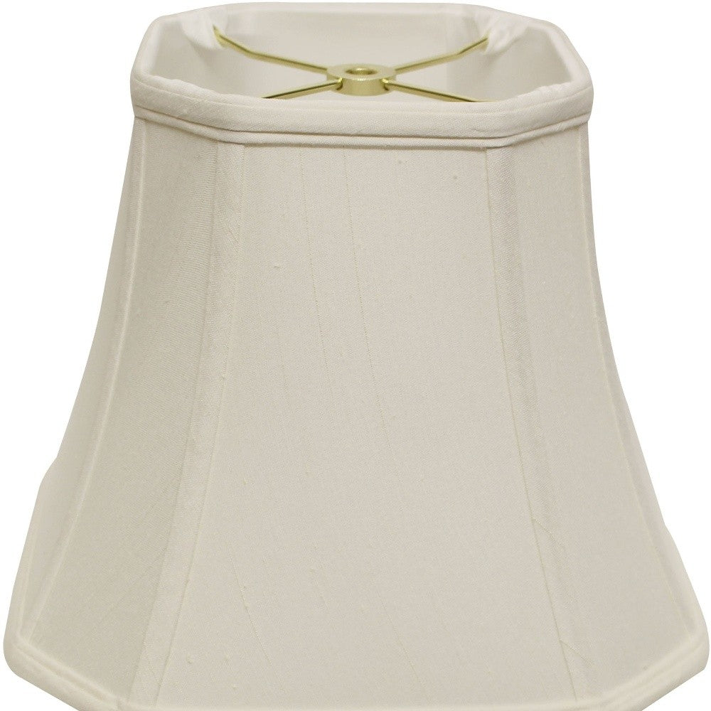 HomeRoots 16" Slanted Square Bell Monay Shantung Lampshade in White Finish