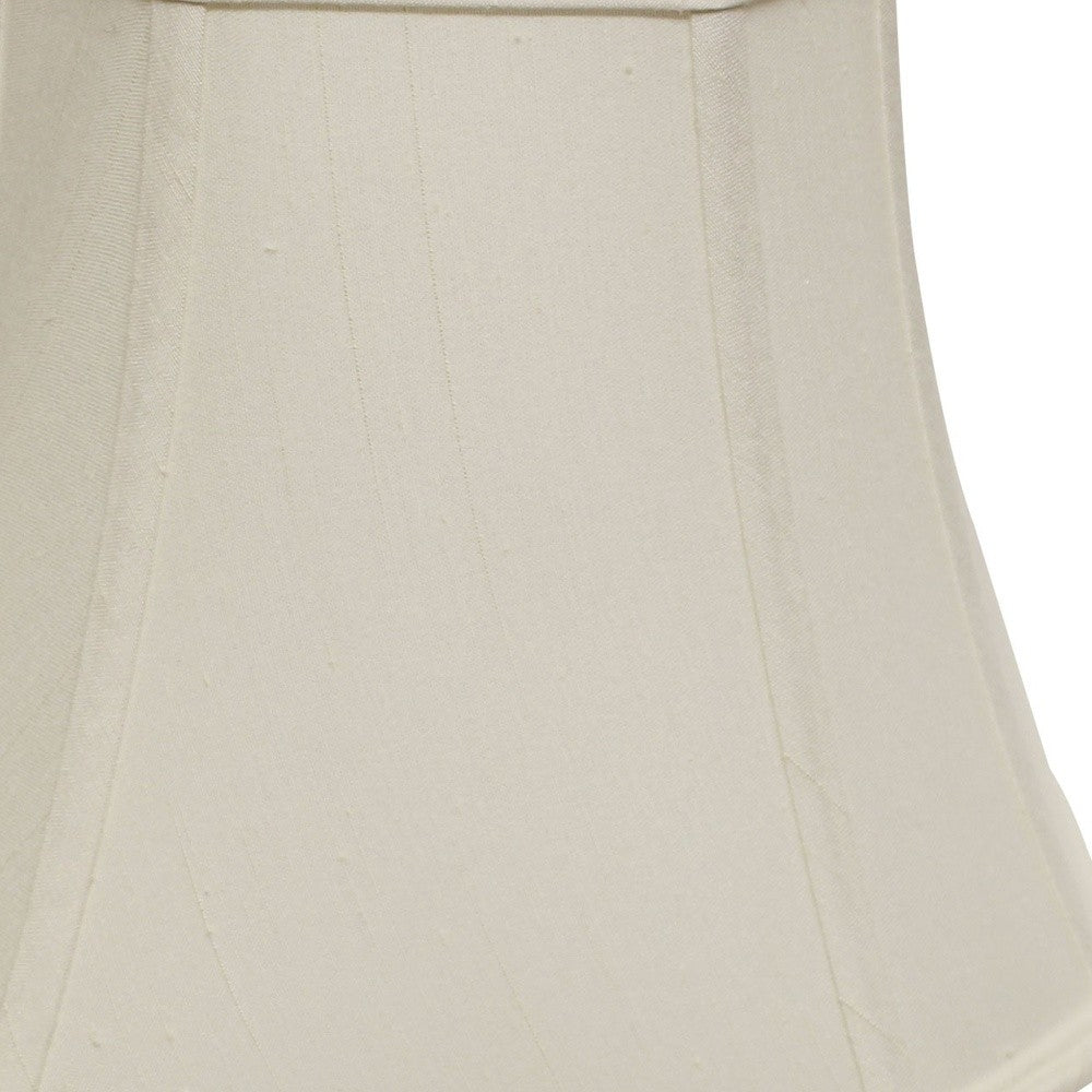 HomeRoots 16" Slanted Square Bell Monay Shantung Lampshade in White Finish