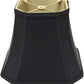 HomeRoots 16" Slanted Square Bell No Slub Lampshade in Black Finish With Bronze Lining