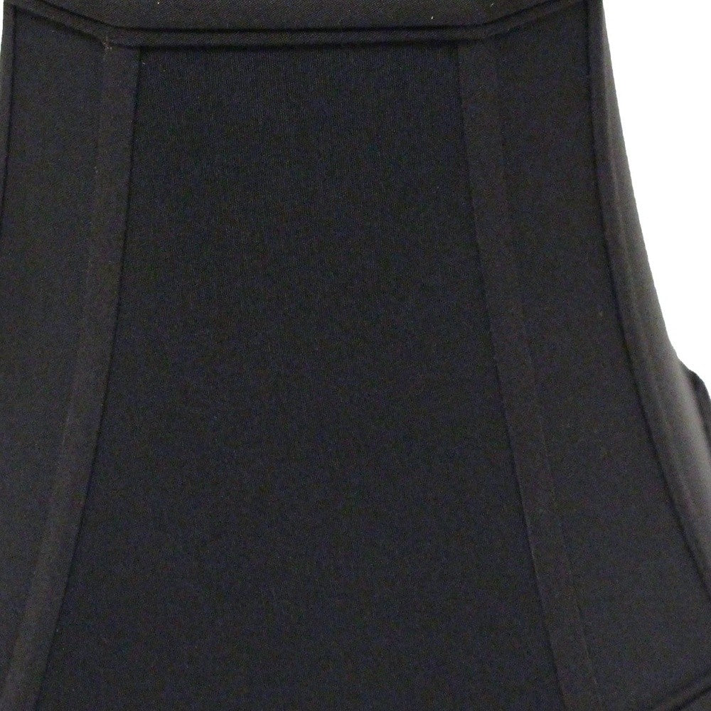 HomeRoots 16" Slanted Square Bell No Slub Lampshade in Black Finish With Bronze Lining