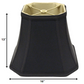 HomeRoots 16" Slanted Square Bell No Slub Lampshade in Black Finish With Bronze Lining
