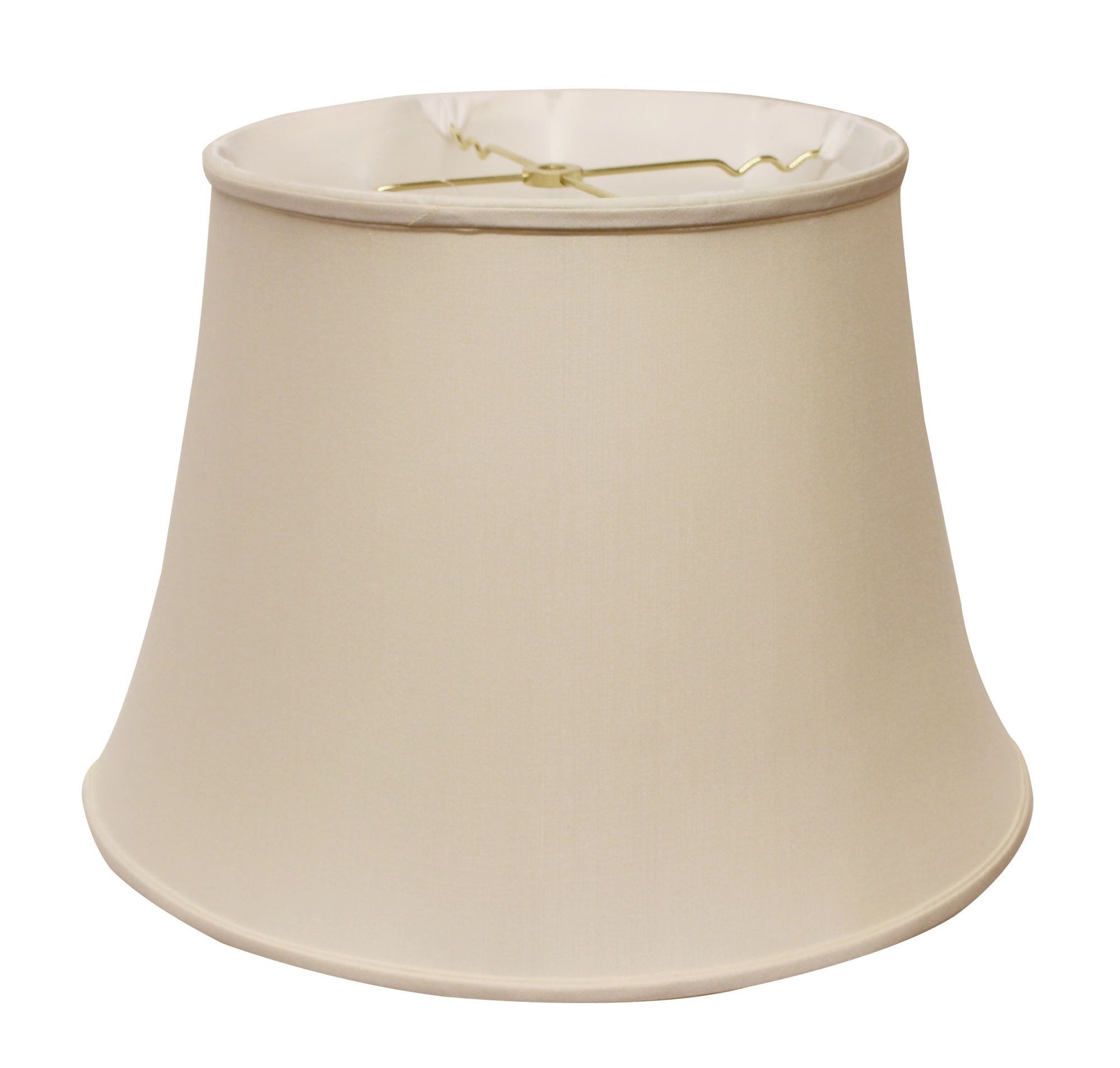 HomeRoots 16" Sloped Euro Bell Pongee Shantung Lampshade in Beige Finish