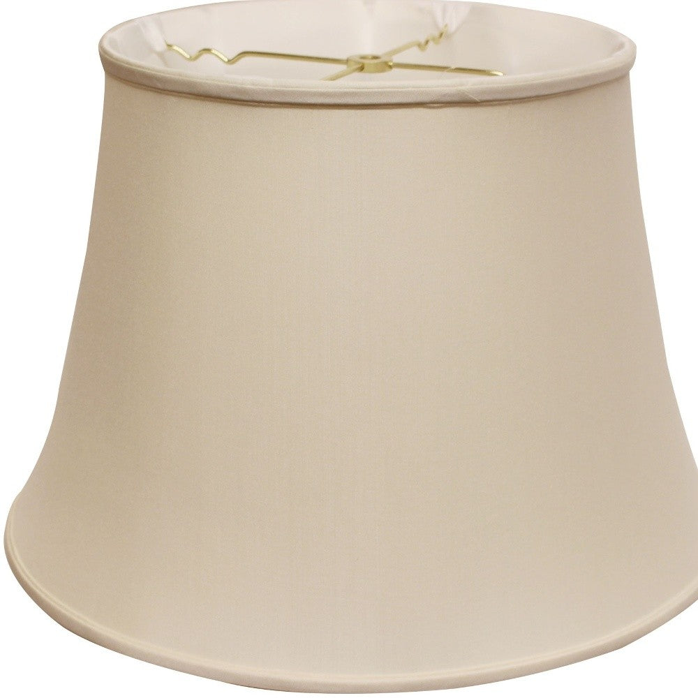 HomeRoots 16" Sloped Euro Bell Pongee Shantung Lampshade in Beige Finish