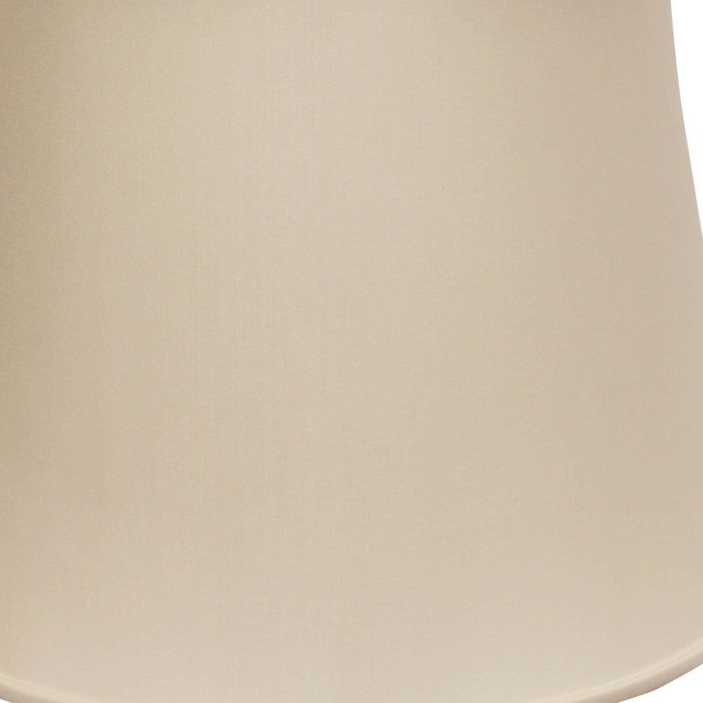 HomeRoots 16" Sloped Euro Bell Pongee Shantung Lampshade in Beige Finish