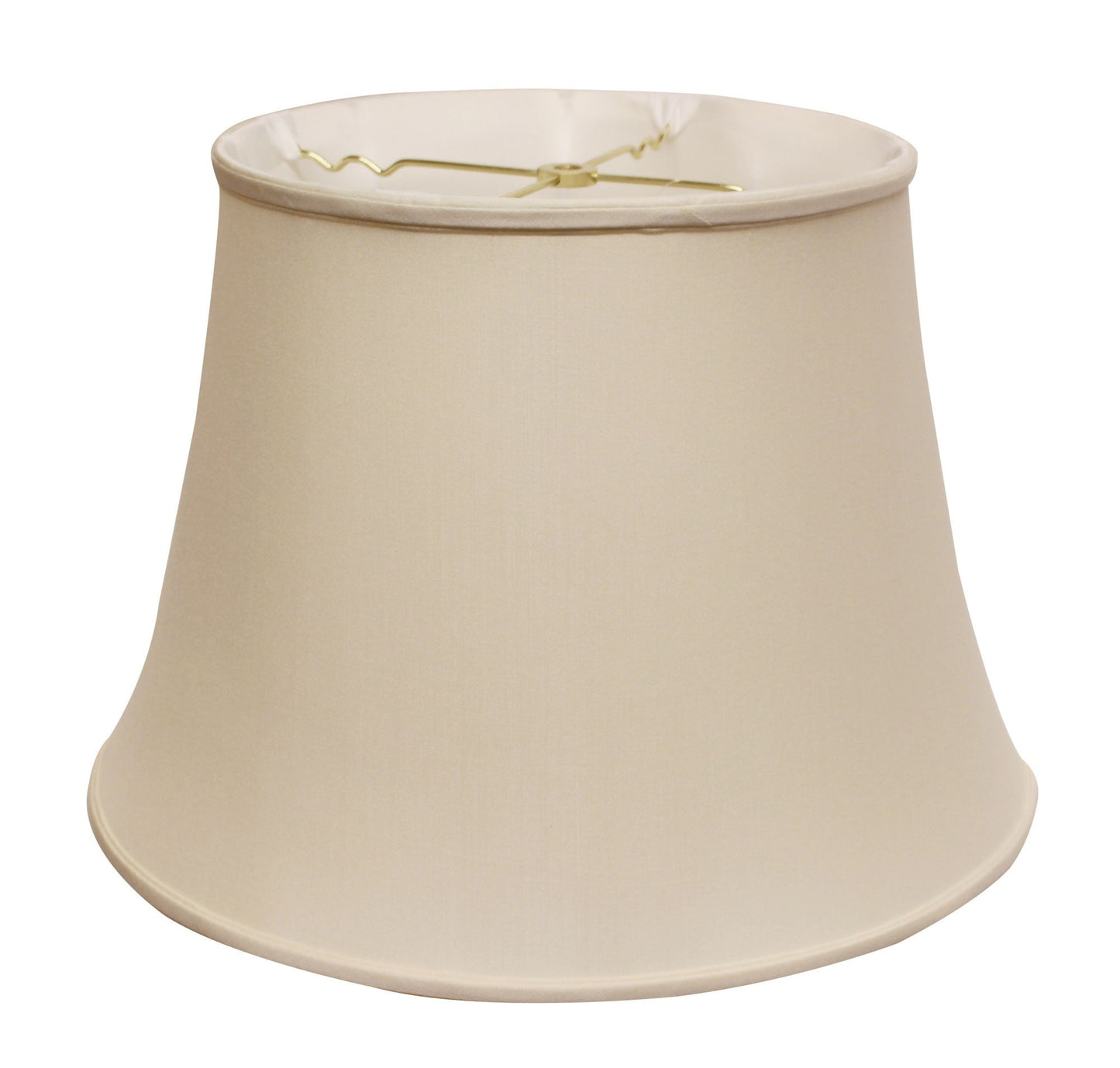 HomeRoots 16" Sloped Euro Bell Pongee Shantung Lampshade in Beige Finish